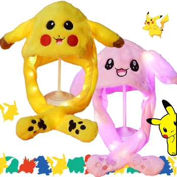 Kawaii Anime Pokémon Pikachu Svetelný Plyšové Klobúk Moje Melódie Klobúk s Pohyblivé Uši Cartoon Steh Bunny Uši Klobúk Priateľkou Dieťa Darček