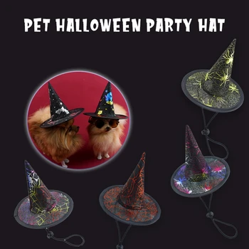 Pes, Mačka Sprievodca Klobúk Nastaviteľné Lano Pet Halloween Kostýmy Malé Psy Čarodejnice Klobúk pokrývku hlavy Pet Cosplay dresing Príslušenstvo