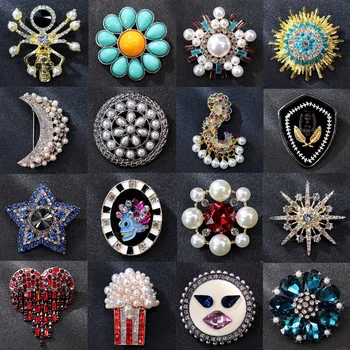 SKEDS Nádherné Klasické Ženy Crystal Pearl Smalt Odznaky Brošňa Módne Retro Barokový Kreatívne Príslušenstvo Šperky Pre Lady
