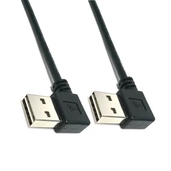 USB 2.0 v Pravom Uhle 90 stupňov muž na ľavej šikmého muž dátový kábel 1 m Black 25 cm 50 cm 100 cm doprava Zdarma