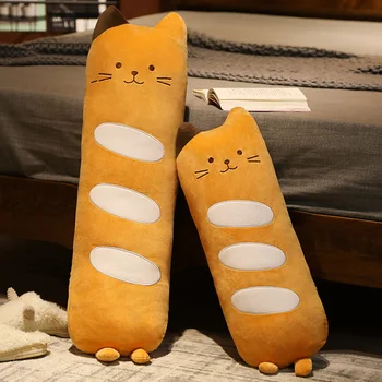 Chlieb cat nap dlho vankúš vymeniteľný a umývateľný bábika dievča posteľ holding plyšové hračky klip nohu dlho vankúš хлебный кот